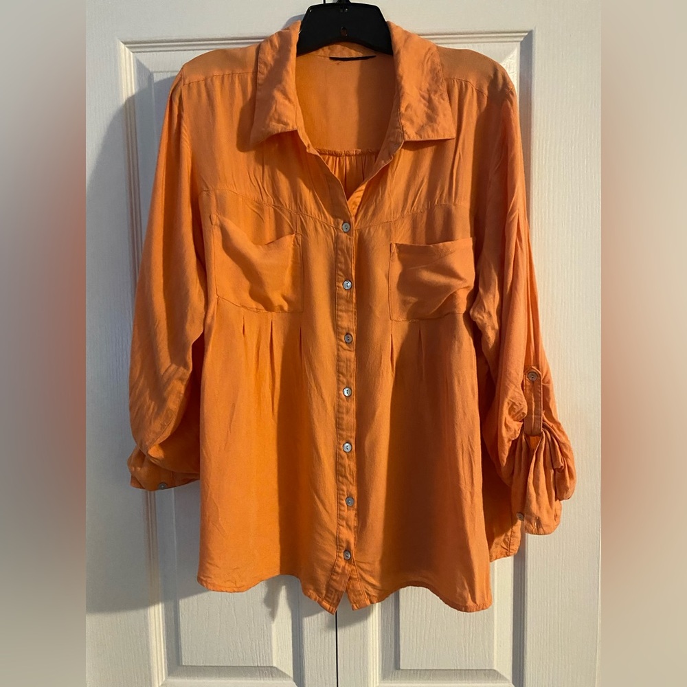 VINTAGE BUTTON UP BLOUSE Size XL